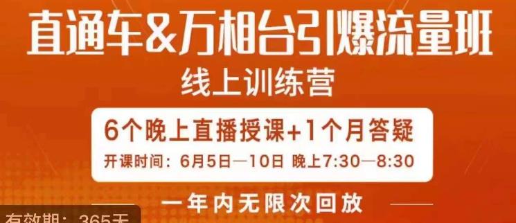 直通车&万相台引爆流量班，6天打通你开直通车·万相台的任督二脉-福喜网创