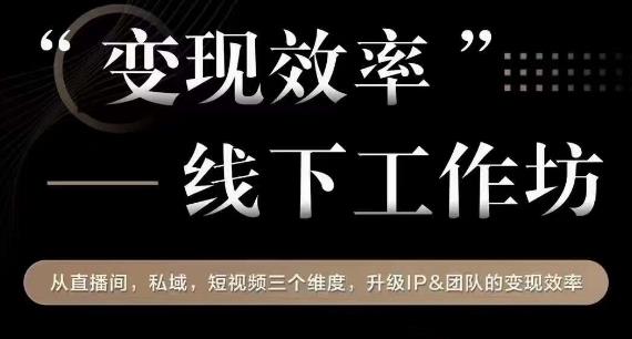 变现效率线下工作坊，从‮播直‬间、私域、‮视短‬频‮个三‬维度，升级IP和团队变现效率-福喜网创
