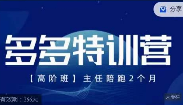 纪主任·多多特训营高阶班【9月13日更新】，拼多多最新玩法技巧落地实操-福喜网创