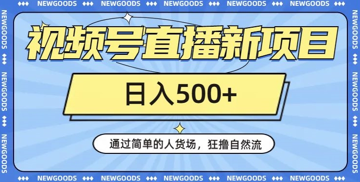 视频号直播新项目，通过简单的人货场，狂撸自然流，日入500+【260G资料】-福喜网创