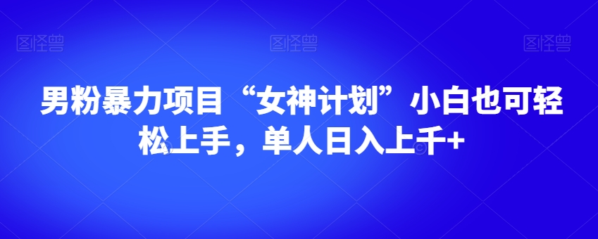 男粉暴力项目“女神计划”小白也可轻松上手，单人日入上千+【揭秘】-福喜网创