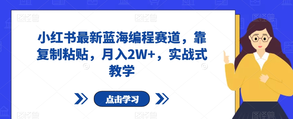 小红书最新蓝海编程赛道，靠复制粘贴，月入2W+，实战式教学【揭秘】-福喜网创