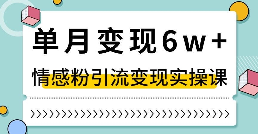 单月变现6W+，抖音情感粉引流变现实操课，小白可做，轻松上手，独家赛道【揭秘】-福喜网创