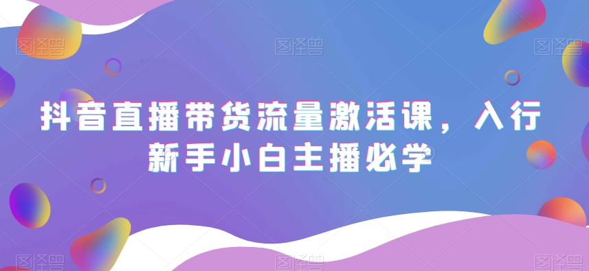 抖音直播带货流量激活课，入行新手小白主播必学-福喜网创