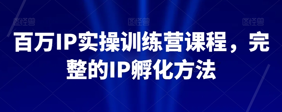 百万IP实操训练营课程，完整的IP孵化方法-福喜网创