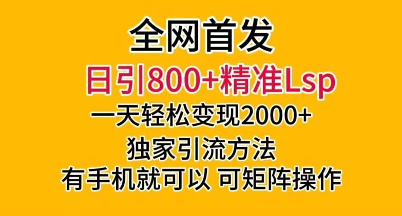 全网首发！日引800+精准老色批，一天变现2000+，独家引流方法，可矩阵操作【揭秘】-福喜网创
