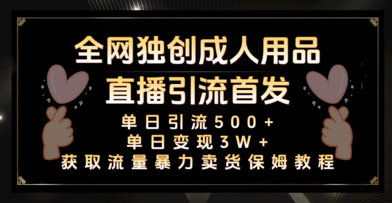 全网独创真人主播+无人直播单日引流500+，橙人用品暴力卖货单日变现3W+保姆似教学2.0【揭秘】-福喜网创