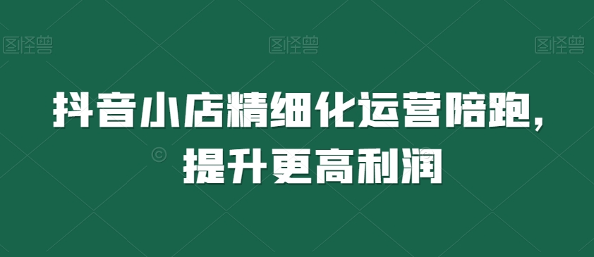 抖音小店精细化运营陪跑，提升更高利润-福喜网创