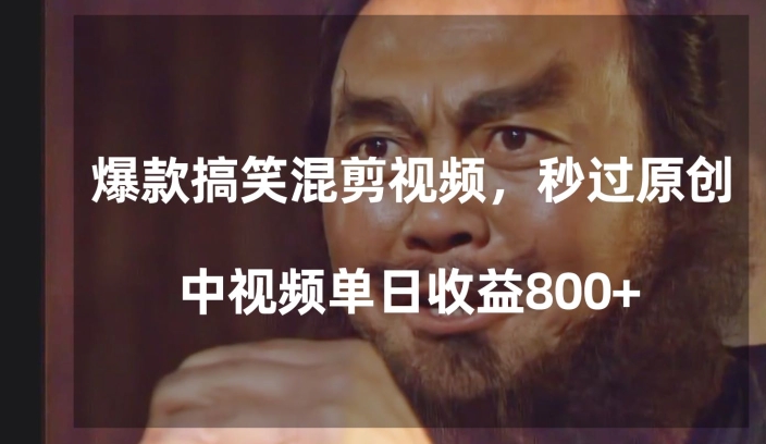 爆款搞笑混剪视频，百分百过原创，单日中视频播放收益800+【揭秘】-福喜网创