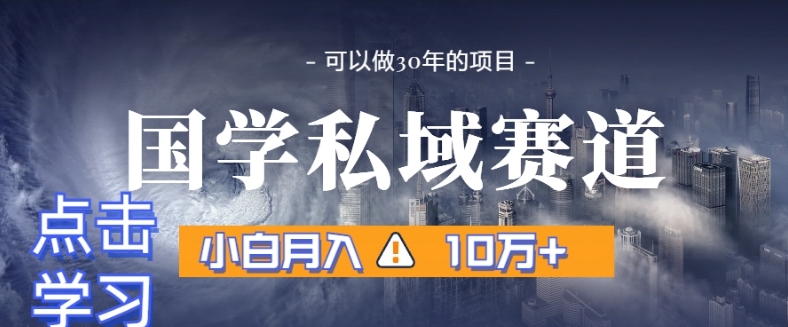 暴力国学私域赛道，小白月入10万+，引流+转化完整流程【揭秘】-福喜网创