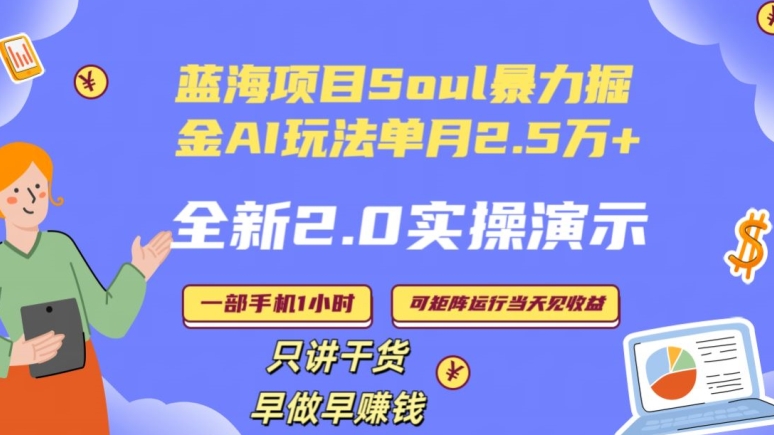Soul怎么做到单月变现25000+全新2.0AI掘金玩法全程实操演示小白好上手【揭秘】-福喜网创