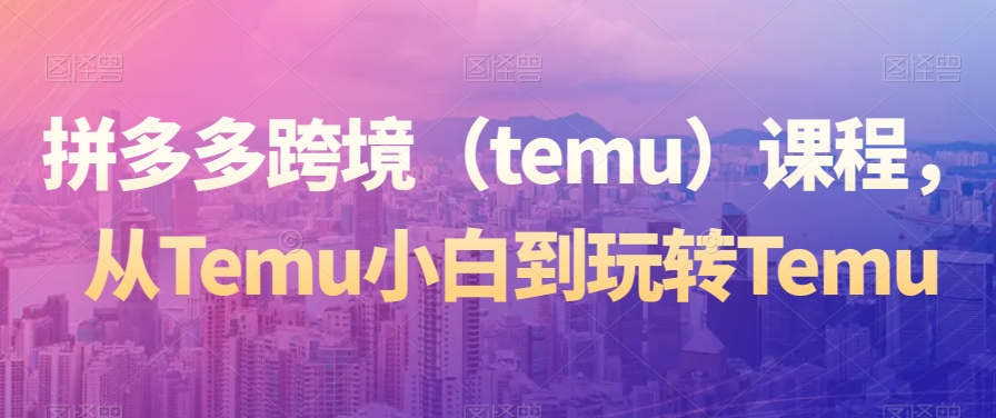 拼多多跨境（temu）课程，从Temu小白到玩转Temu-福喜网创