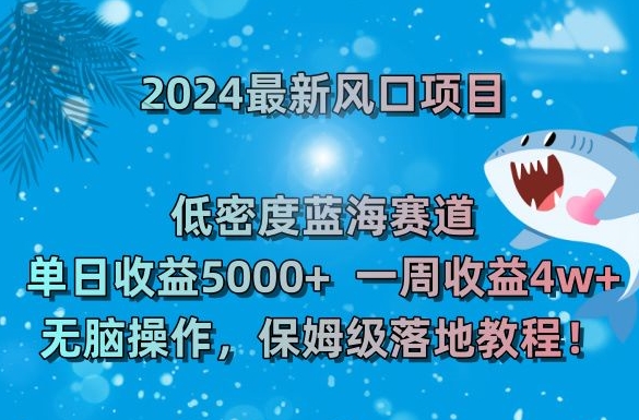 2024最新风口项目，低密度蓝海赛道，单日收益5000+，一周收益4w+！【揭秘】-福喜网创