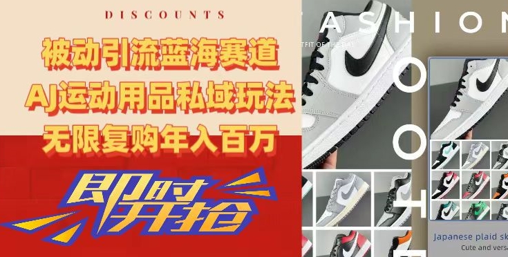被动引流蓝海赛道，AJ运动用品私域玩法，无限复购年入百万【揭秘】-福喜网创
