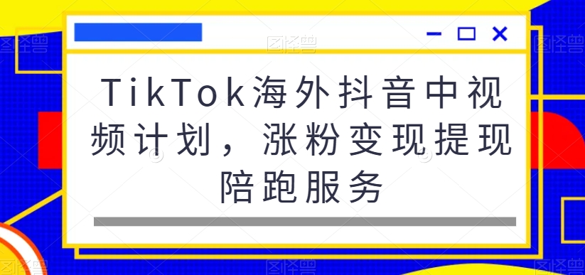 TikTok海外抖音中视频计划，涨粉变现提现陪跑服务-福喜网创