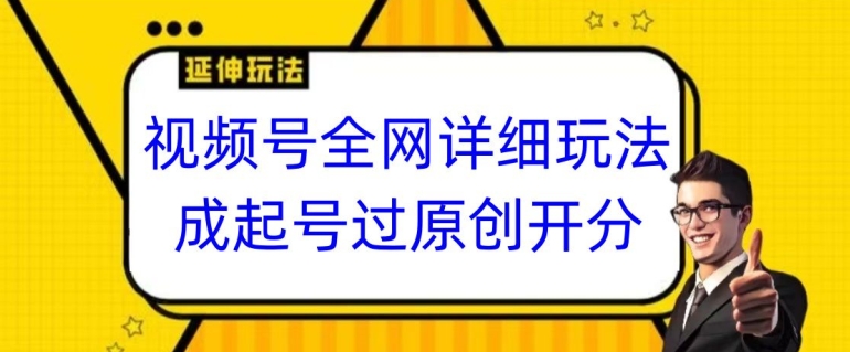 视频号全网最详细玩法，起号过原创开分成，单号日入300+【揭秘】-福喜网创