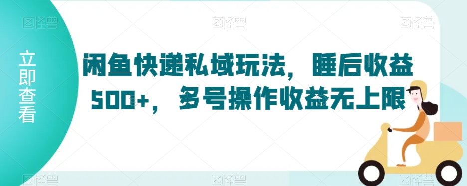 闲鱼快递私域玩法，睡后收益500+，多号操作收益无上限【揭秘】-福喜网创