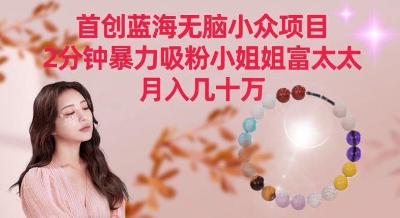 首创蓝海无脑小众项目，2分钟暴力吸粉小姐姐富太太，月入几十万【揭秘】-福喜网创