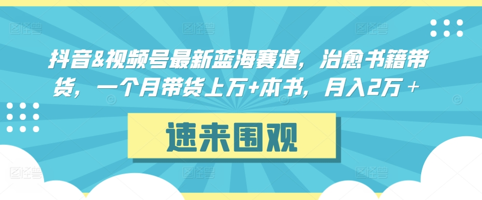 抖音&视频号最新蓝海赛道，治愈书籍带货，一个月带货上万+本书，月入2万＋【揭秘】-福喜网创