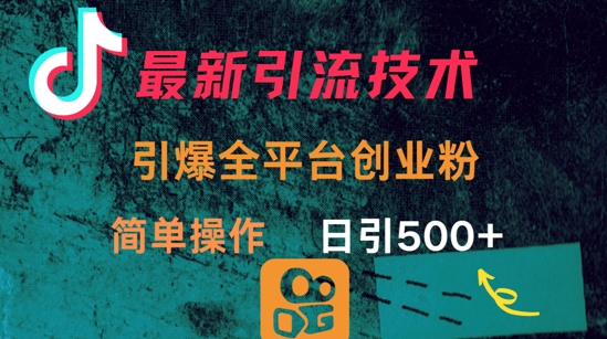 最新引流方法，引爆全平台的一个创业粉，简单操作日引300+-福喜网创
