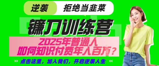 【网创项目终点站-镰刀训练营超级IP合伙人】25年普通人如何通过知识付费实现逆袭【揭秘】-福喜网创