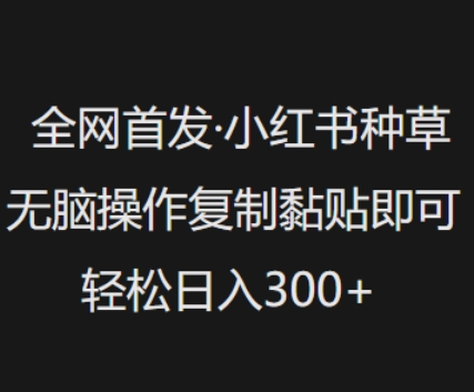 全网首发，小红书种草无脑操作，复制黏贴即可，轻松日入3张-福喜网创