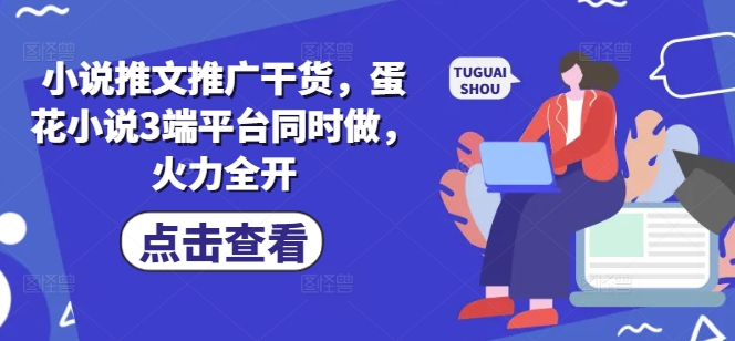 小说推文推广干货，蛋花小说3端平台同时做，火力全开-福喜网创