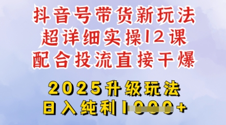 2025全新升级抖音带货玩法，一天纯利四位数，从剪辑到选品再到发布投流，超详细玩法揭秘-福喜网创